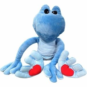Noah’s Ark Animal Workshop Big Blue Frog Plush Valentines Day Stuffed Animal 18”